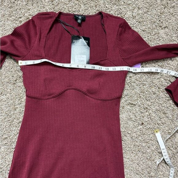 True Religion Burgundy Ribbed Corset Dress - Picture 3 of 7